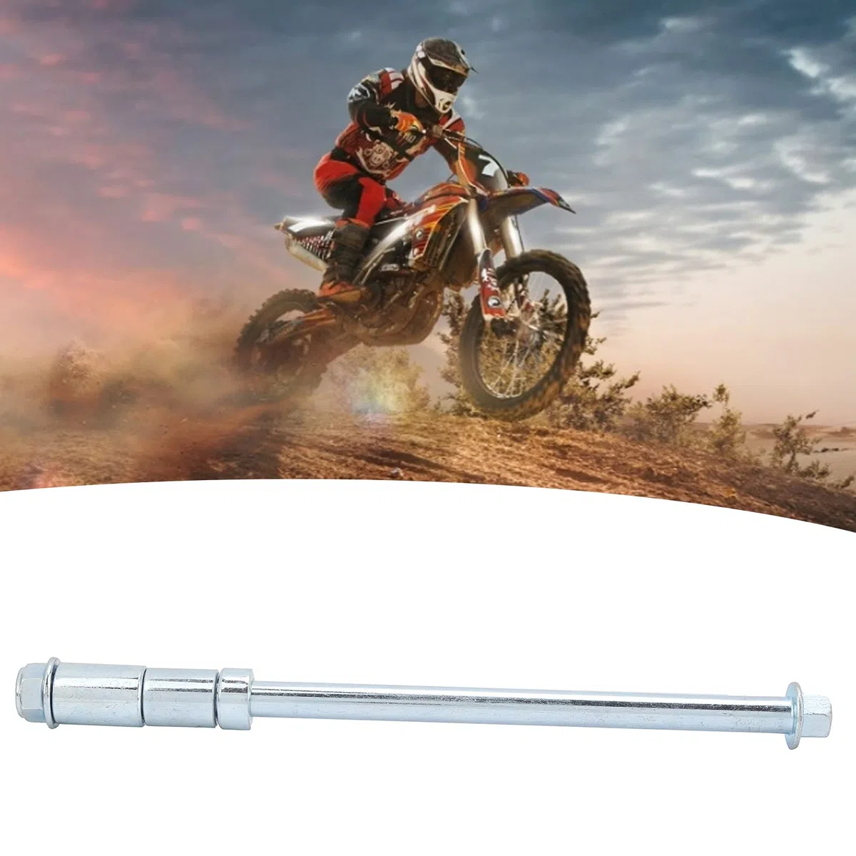 Eje de Perno, Eje Trasero Delantero de 245 Mm con 3 Espaciadores Aptos para 200CC 250CC PIT PRO Trail Dirt Bike