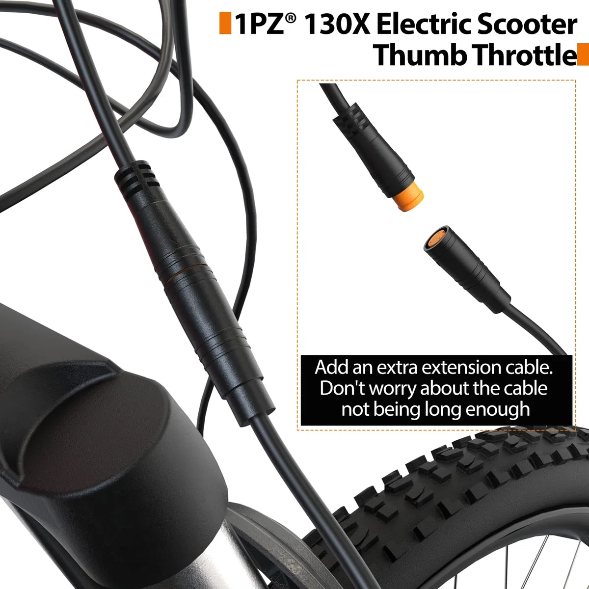 1PZ ES6-FG6 Acelerador de Dedo Bicicleta eléctrica con Conector impermeable Reemplazo para Bicicleta eléctrica Patinete Acelerador de mano derecha e izquierda