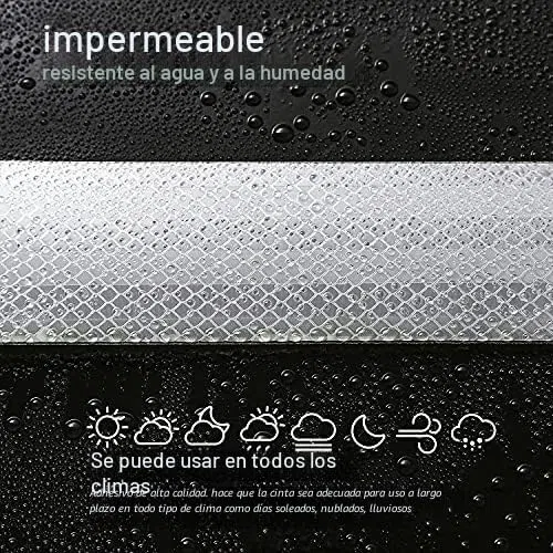 Cinta Reflectante Adhesiva, Res Istente Al Aguapegatinas Reflectantes Cinta De Seguridad Autoadhesiva para Coche Camión Motocicleta Barco Bicicleta Remolque Camper (10M*5CM / 2" X 33ft, Blanca)
