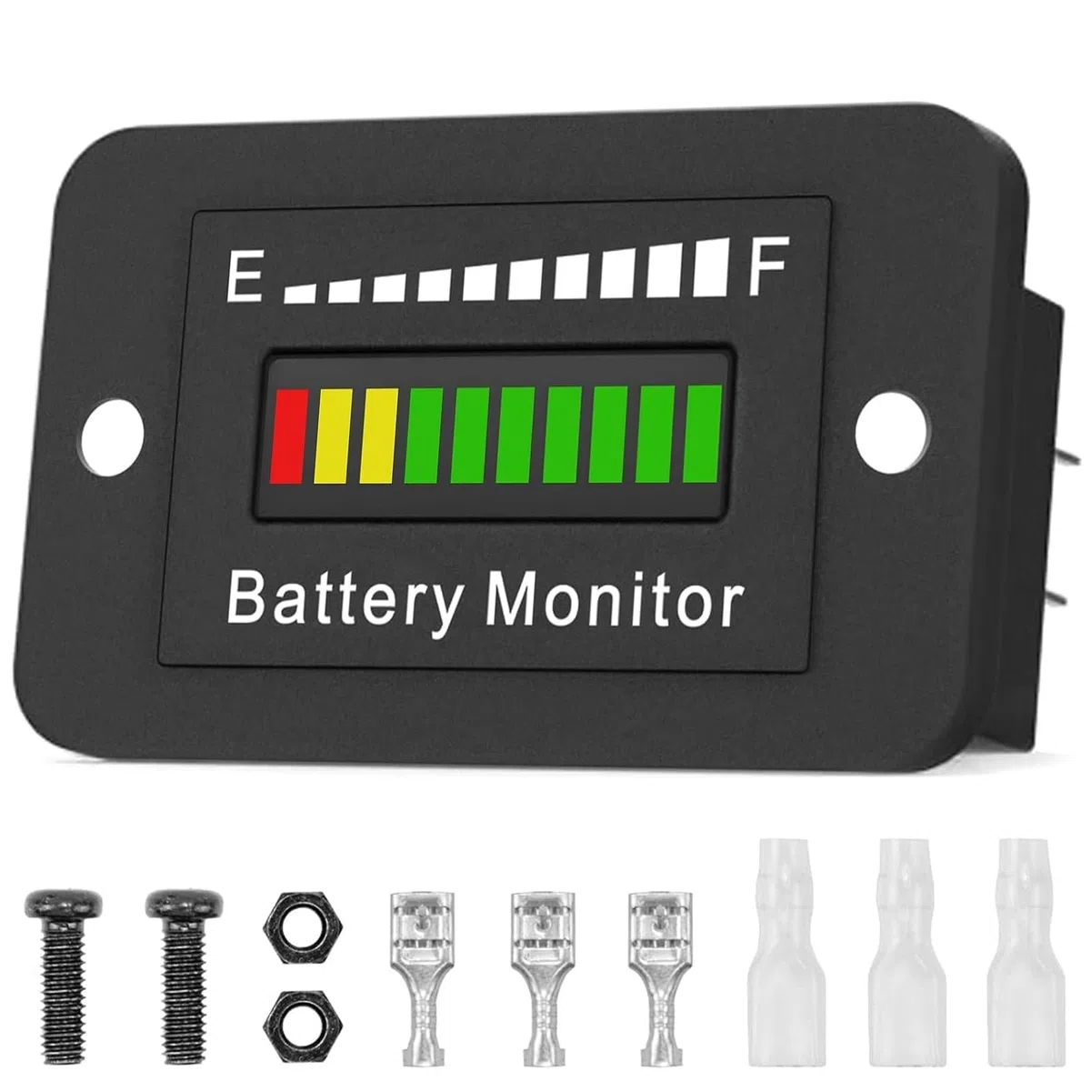 Indicador Medidor Batería LED 12V 24V 36V 48V 60V 72V, Monitor Capacidad Batería IPX65 Resistente al Agua, Dispositivo Visualización Voltaje, para Carrito Golf Cart, Club Car, Travel Trailer,Forklift