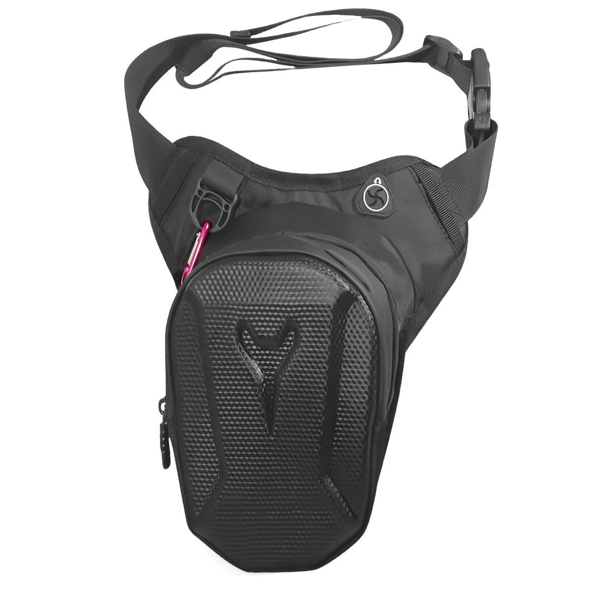 Bolsa de pierna para moto, con carcasa rígida de EVA y diseño impermeable, correa ajustable, 26 x 20 x 13 cm, color negro, Negro , Bolsa de pierna para moto