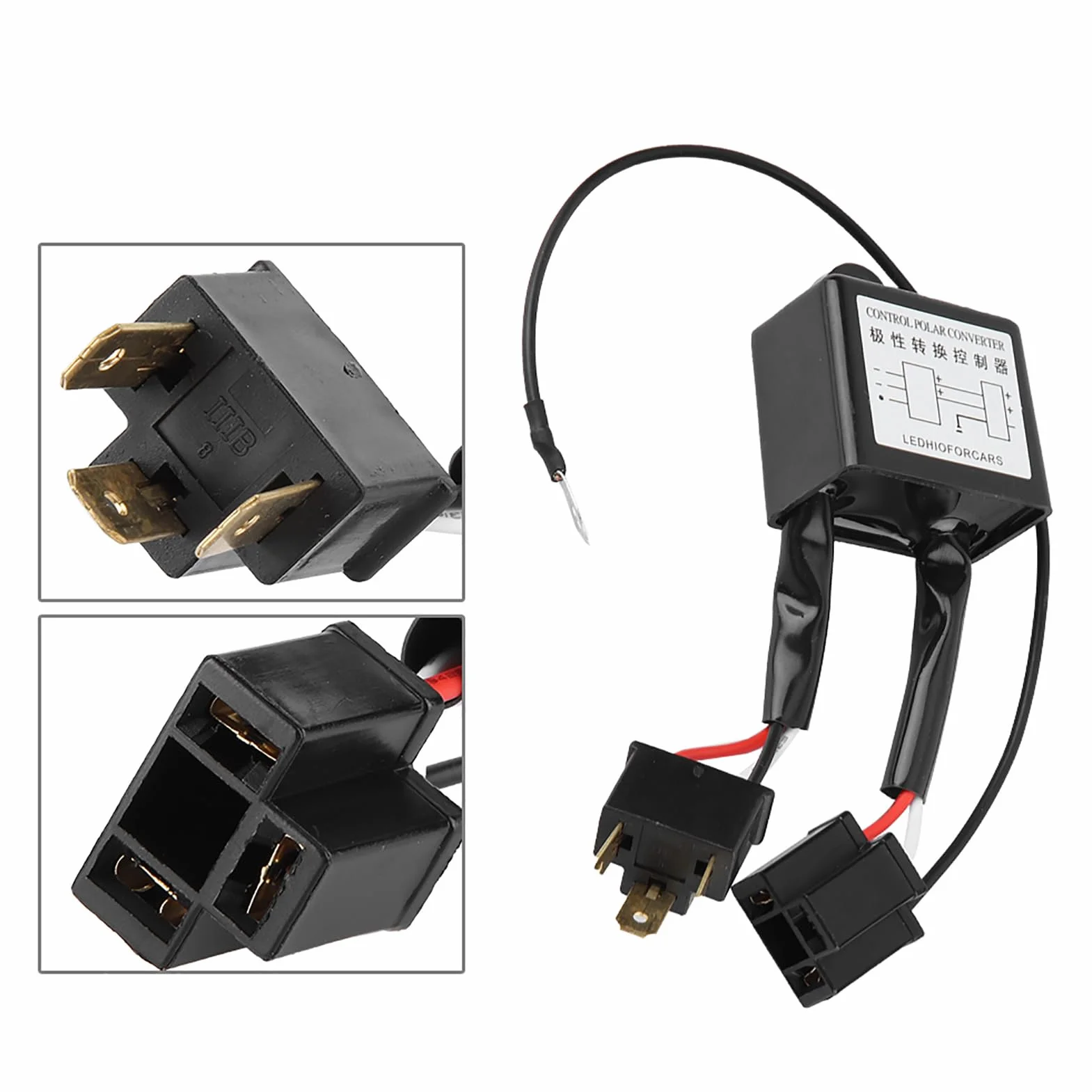 Convertidor Negativo LED de 2PCS, Adaptador de Arnés de Interruptor Polar Negativo Invertido para H4