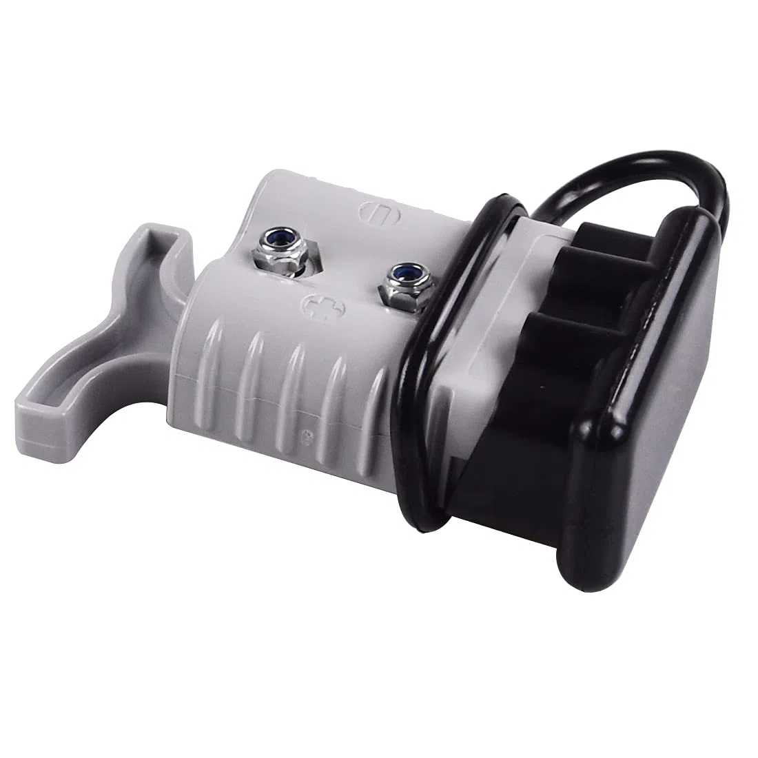 120 Amp 2 Pcs Conector de batería 120A conexión rápida desconexión + 1 pieza 120A amp mango conector de alimentación de batería + 2 piezas tapa antipolvo (gris, 4 AWG)