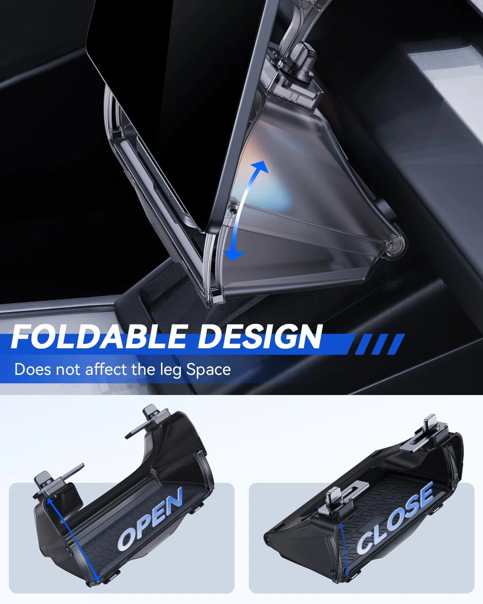 Organizador debajo de la pantalla para Tesla Model Y 2020-2026 Caja de almacenamiento de mesa pequeña detrás de la pantalla Tesla Model Y Juniper Accesorios