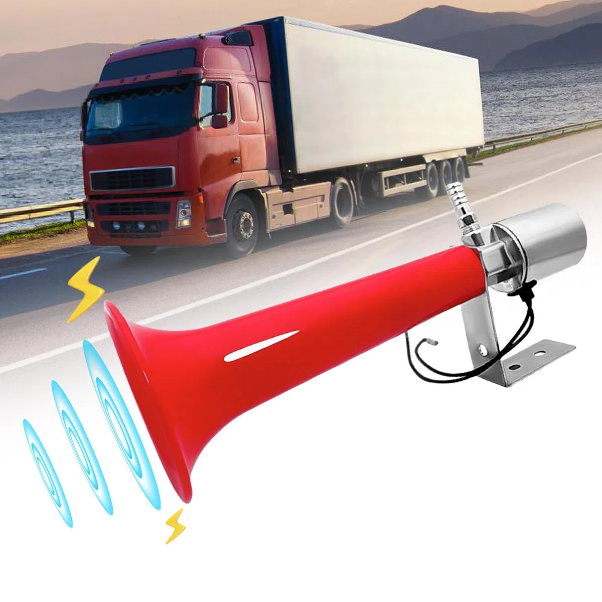 Cuerno de silbato turco, 12 V/24 V, bocina neumática, bocina de camión, caravana, silbato de presión para coches, camiones, suv motos