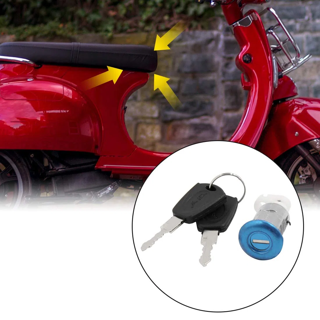 sourcing map Cerradura De Asiento De Seguridad Plateada 1Pc | Para Moto Scooter, Material Metálico, Duradero, Diseño Compacto