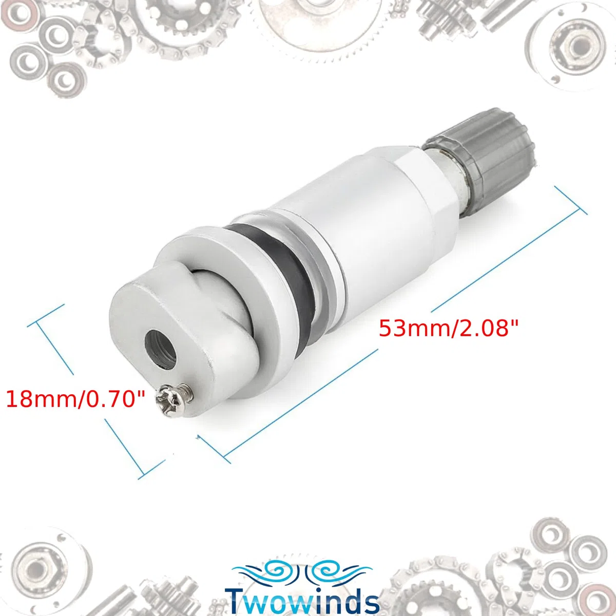 Twowinds - Válvula Sensor de Presión Compatible con Citroën C4 C5 C8, Peugeot 207 307 407 807, Ford Mondeo, Galaxy, Jeep (2006-2014), Renault Megane, Scenic - TPMS (lote de 4 piezas)