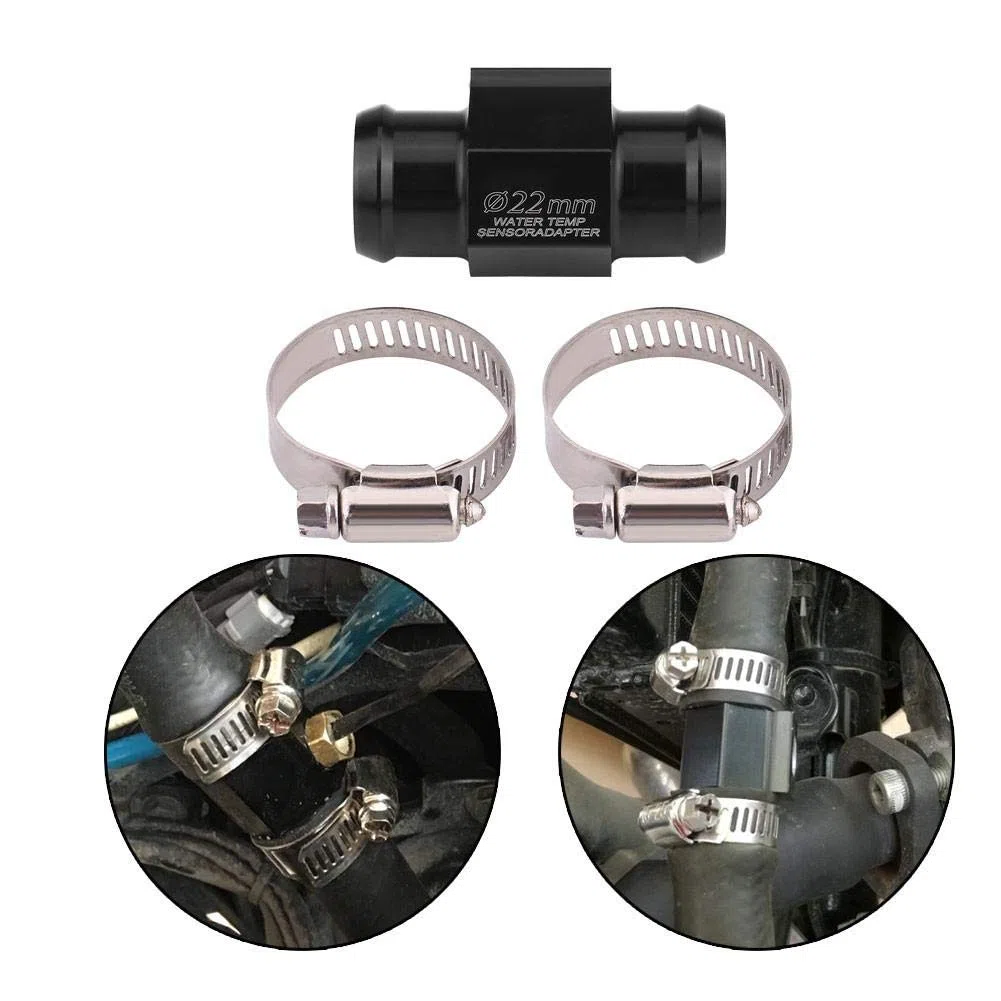 Medidor de temperatura del agua Medidor de temperatura Junta de manguera Adaptador del medidor del sensor de manguera para motocicleta(22mm)