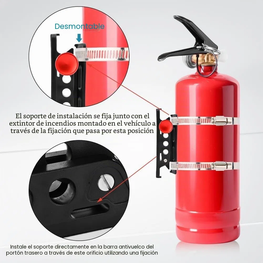 Soporte para Extintor de Incendios Liberación Rápida, Soporte para Botella de Extintor Incendios con Montaje en Barra Antivuelco de Aleación de Aluminio para Sport/JK/Sahara