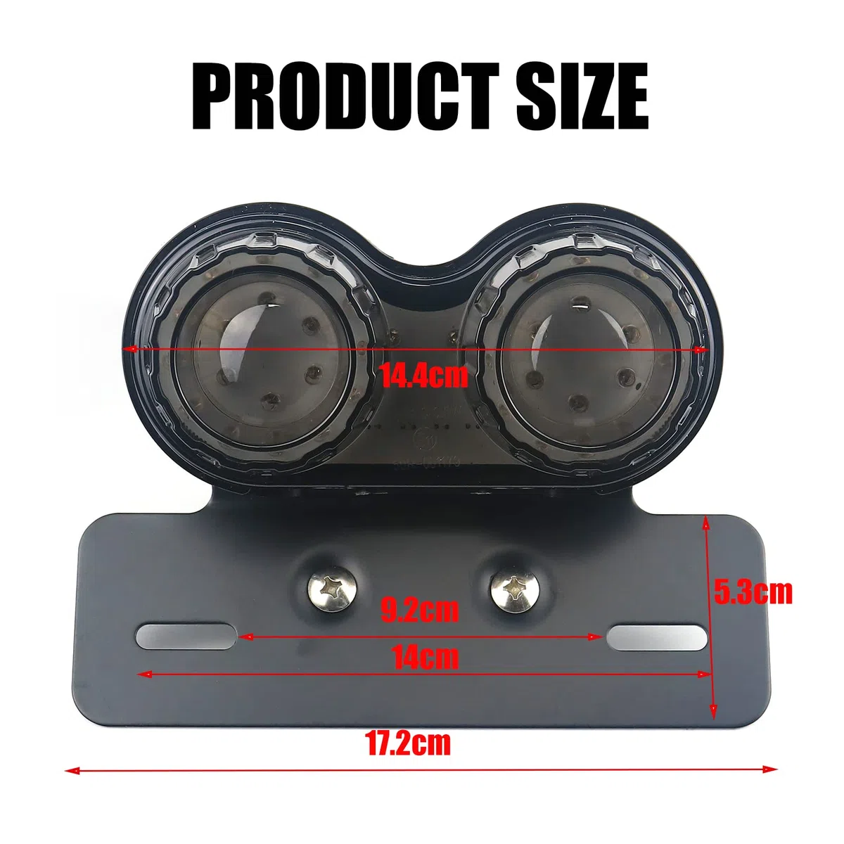 Universal 40 LED Doble Luz Trasera de Moto Luz de Freno,Indicadores de señales de Giro Lámpara de Funcionamiento con Soporte de placa de Matrícula para Street Bike Dirt Bike
