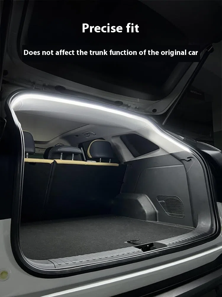 Dynamic Flowing Car Trunk Light Strip, Trunk Led Light Strip，Led Strip Lights for Car Trunk Cargo Area or Interior Illumination Decoration (White,Half Circle 2 m/78 in)