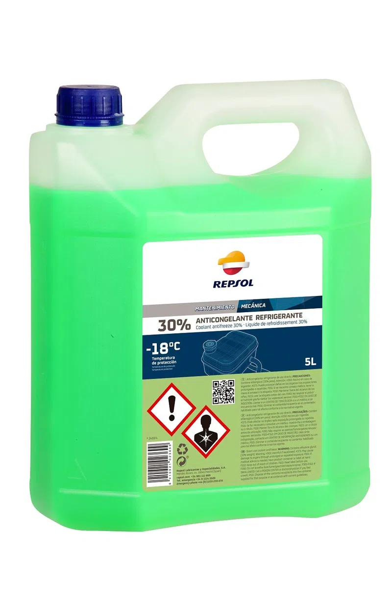 Repsol Anticongelante 30 por ciento (VERDE) 5 L