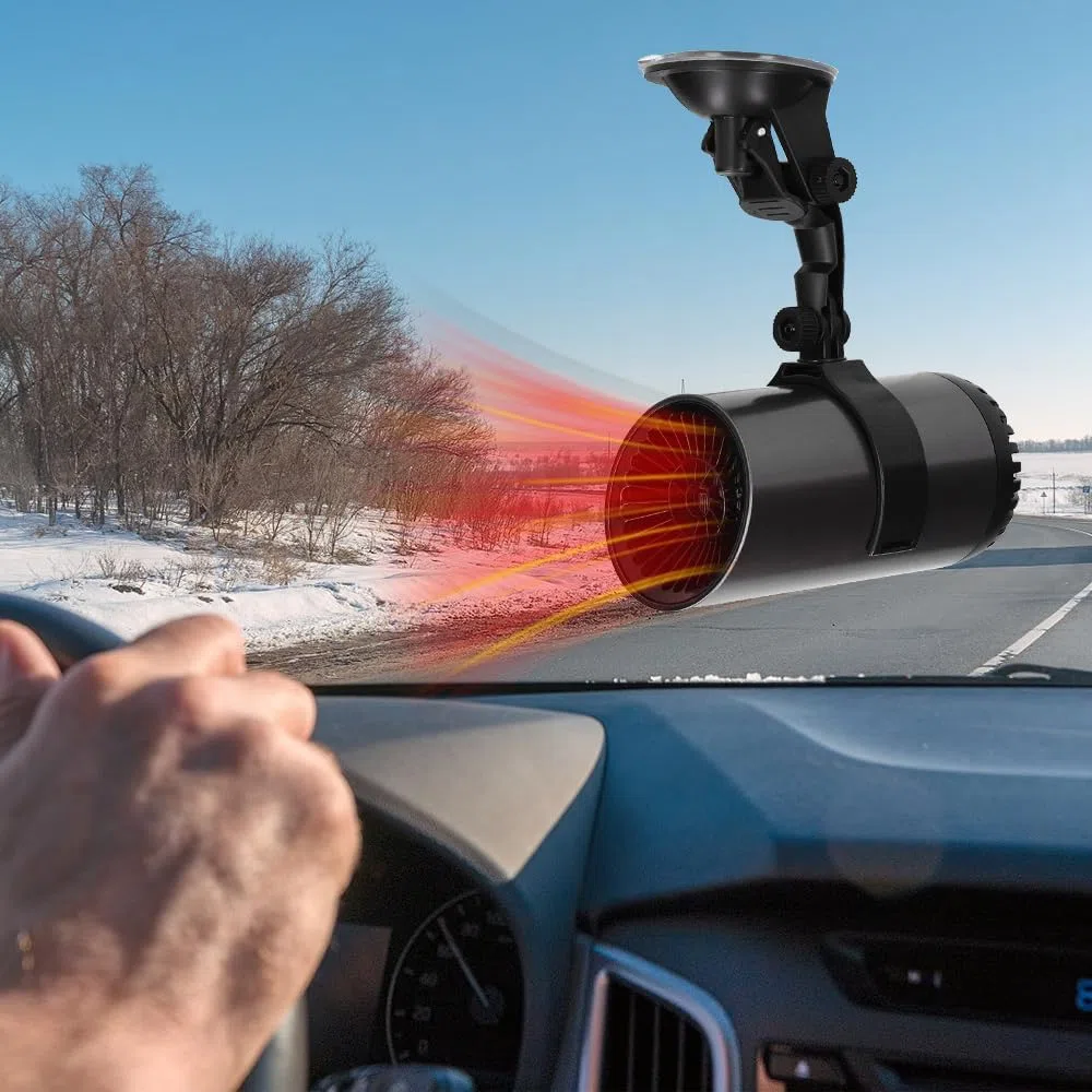 Calefactor para Coche Portátil, 12V 150W Calentador de Coche Ventilador de Calefacción y Refrigeración 2 en 1 Descongelador de Niebla de Parabrisas Enchufe de Mechero