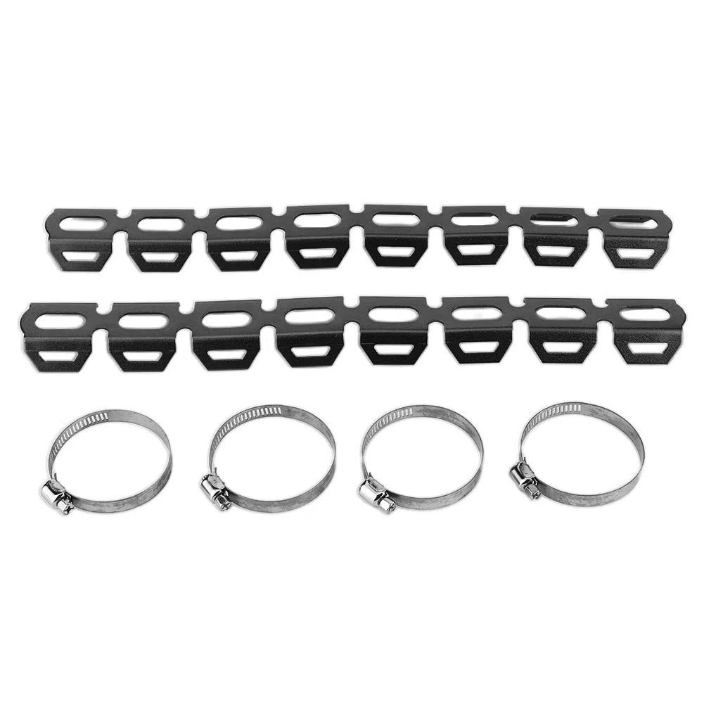 Calor del silenciador de escape, protector del tubo de escape de la motocicleta, cubierta antiescaldadura de aleación de aluminio premium con abrazaderas, protector del talón (Negra)