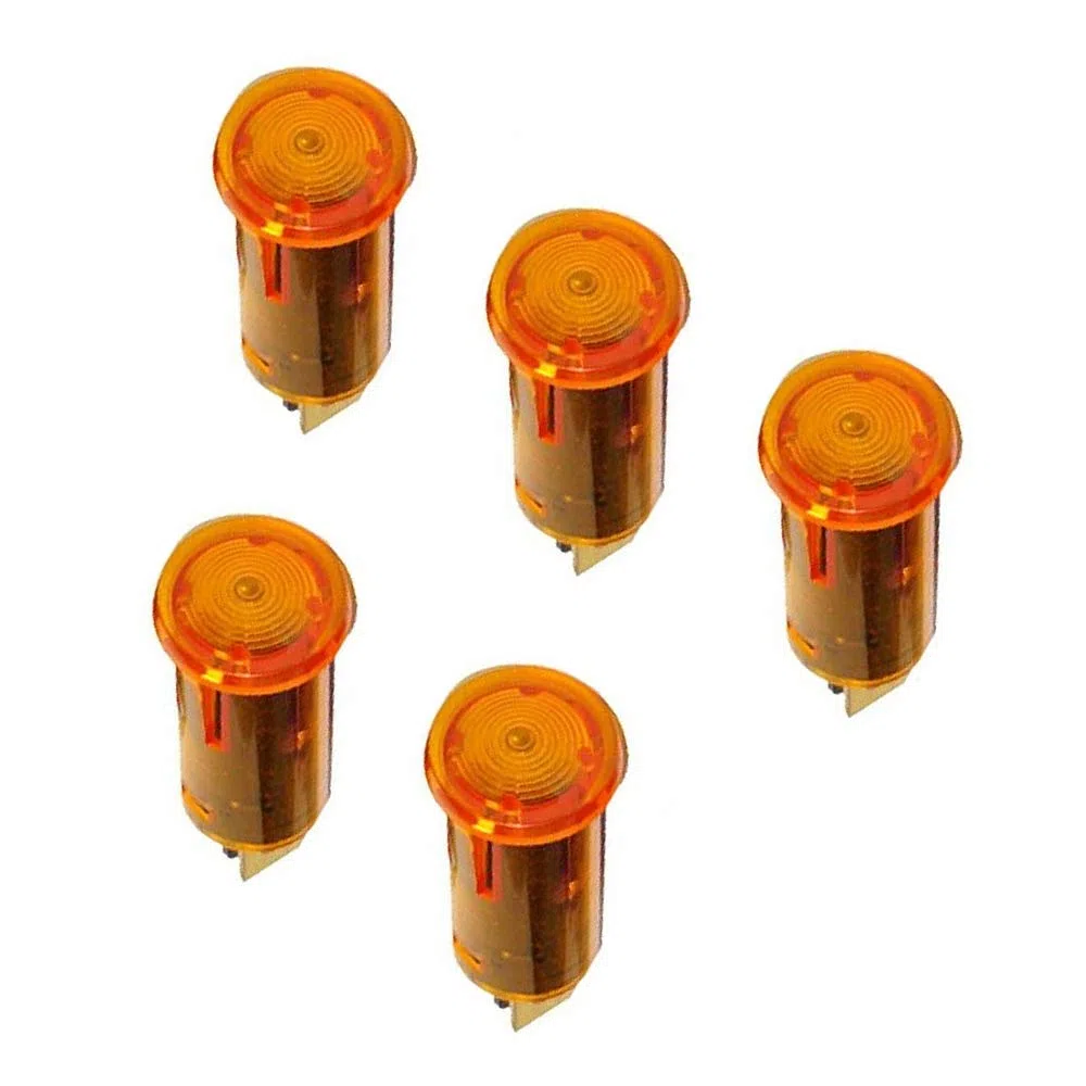 DC 12V Luz de señal de advertencia amarilla Panel de salpicadero Luz indicadora Coche Van Boat Dash Lámpara de señal de advertencia (paquete de 5)