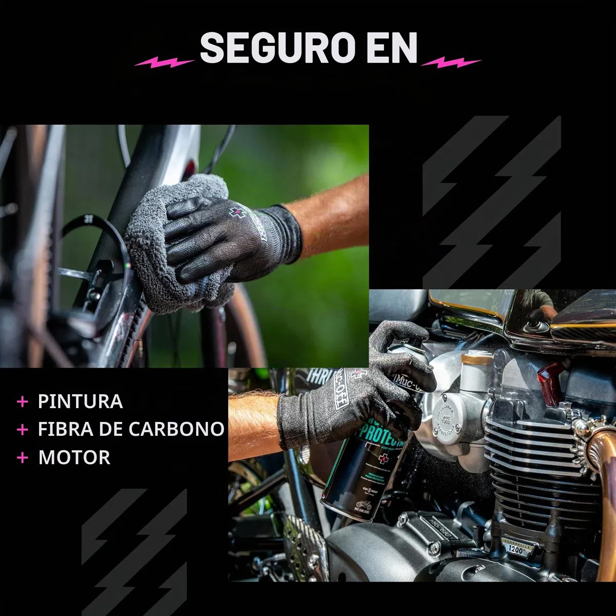 Muc-Off Kit Dúo de Cuidados para Moto - Kit de limpieza de Motos - Limpia y Protege tu Moto - Incluye 1 Litro de Limpiador de Motos y 500 Ml de Protector de Moto