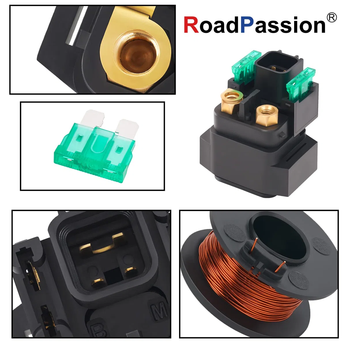 Road Passion - Motocicleta Arranque del Relé Solenoide para AN400 2003-2009 GZ250 X Y K1 K2 1999-2002 SV650 SV650S 1999-2008