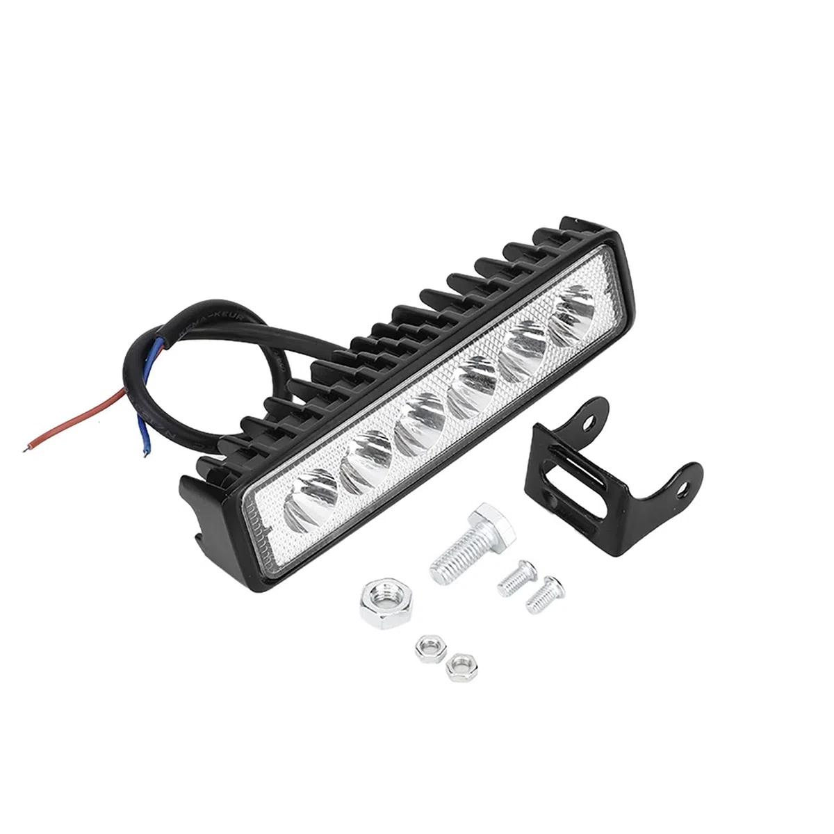 18W Barra Luz LED, Akozon 12V 6 Faro Trabajo Foco Proyector Coche Lámpara de Trabajo Luz Diurna Modificación del vehículo IP67(Negro)