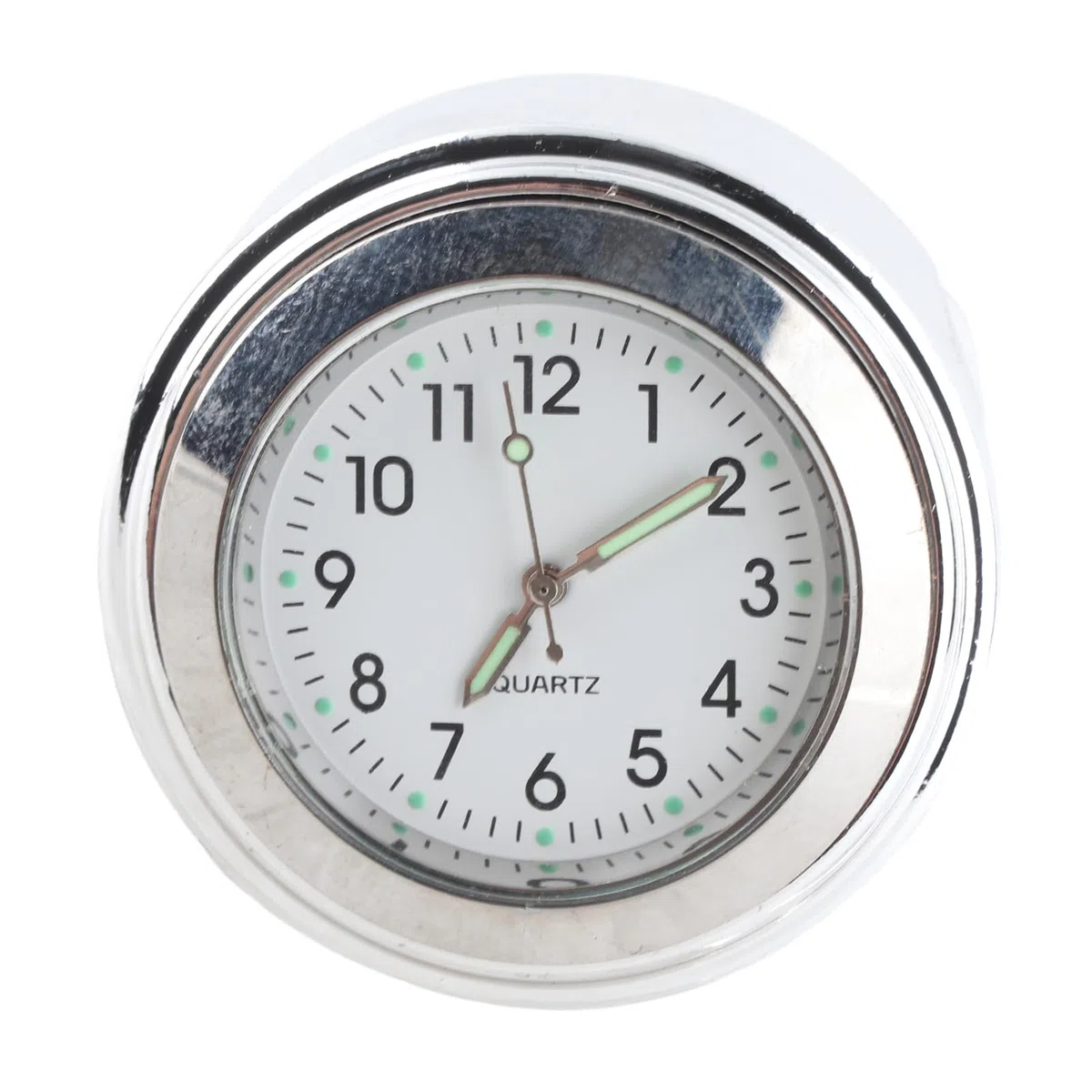 Reloj de Moto, Reloj de Moto, Otro Reloj de Montaje de Motocicleta Reloj Redondo de Aluminio Resistente Al Agua Luminoso Universal para Manillar de 7 8 en 1 en (Blanco)