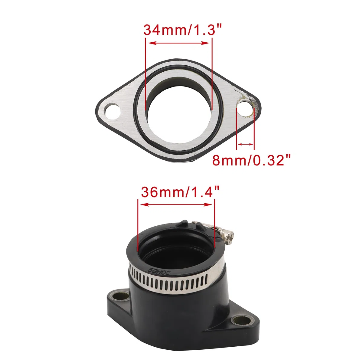 WOOSTAR Carburador Tubo Colector de Admisión Reemplazo para Grizzly Kodiak Wolverine YFM 400 450 2000-2014 ATV OEM #5GH-13586-00