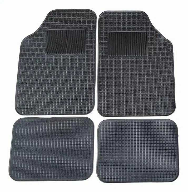 AUTOZOCO Alfombrillas de Goma Universales Coche, Diseño Antideslizante, Alfombrillas Lavables, Alfombrilla automóvil Ajustables, Delanteras 58.8x43.5 cm, traseras 31x43.5 cm, Apto para Cortar