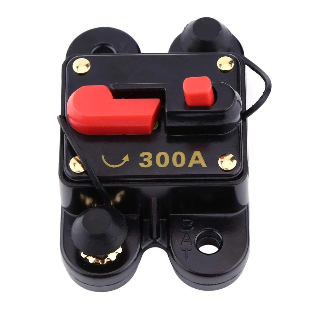 Disyuntor con Reinicio Manual y Portafusibles Rearmables para Coche, Auto, Marine y Bicicleta DC12V 300A - Disyuntor Repetible Seguro y Confiable