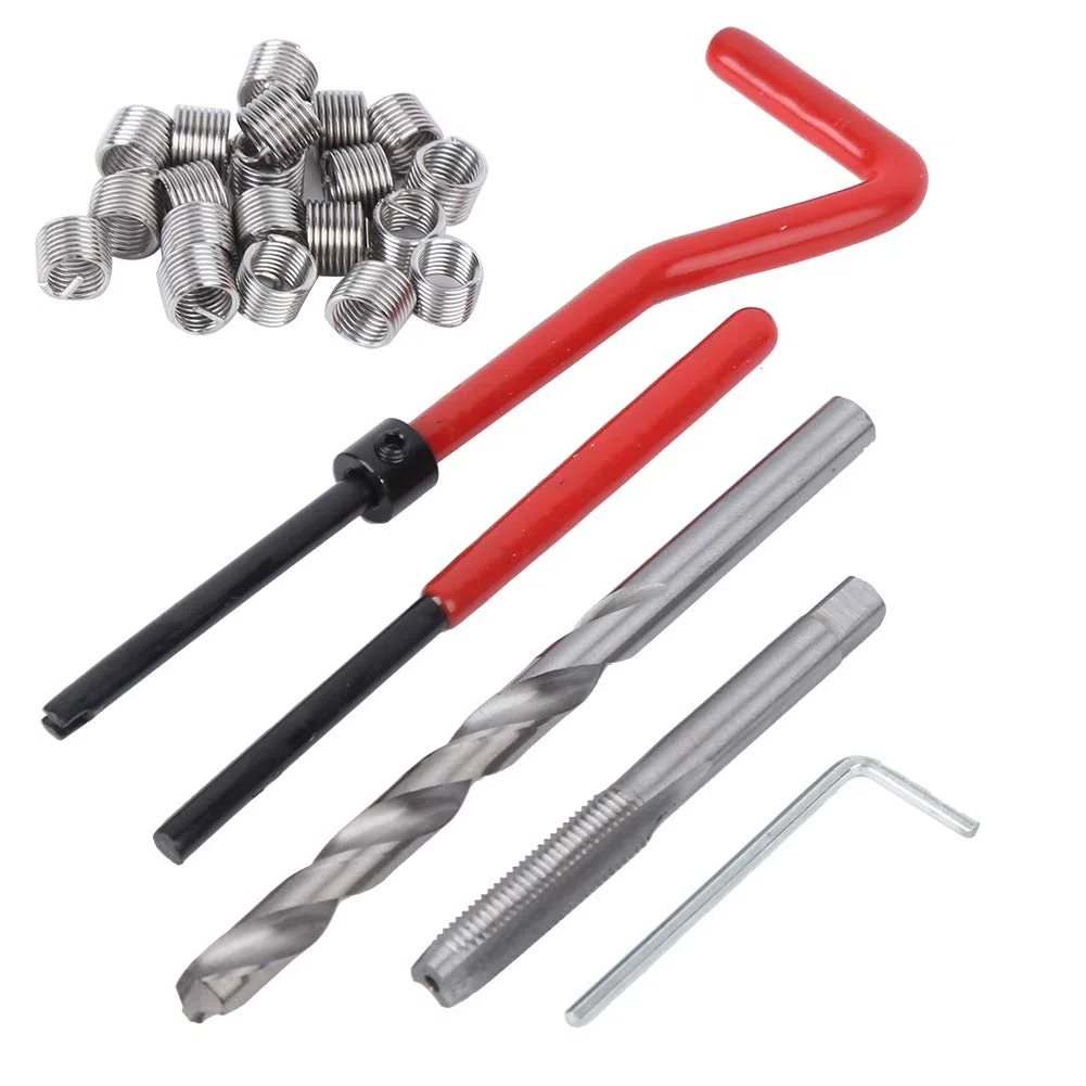 Kit de Reparación de Roscas, Juego de Insertos de Reparación de Roscas, Kit de Insertos de Reparación de Roscas M7 de 25 Piezas con Caja de Plástico Transparente para Maquinaria