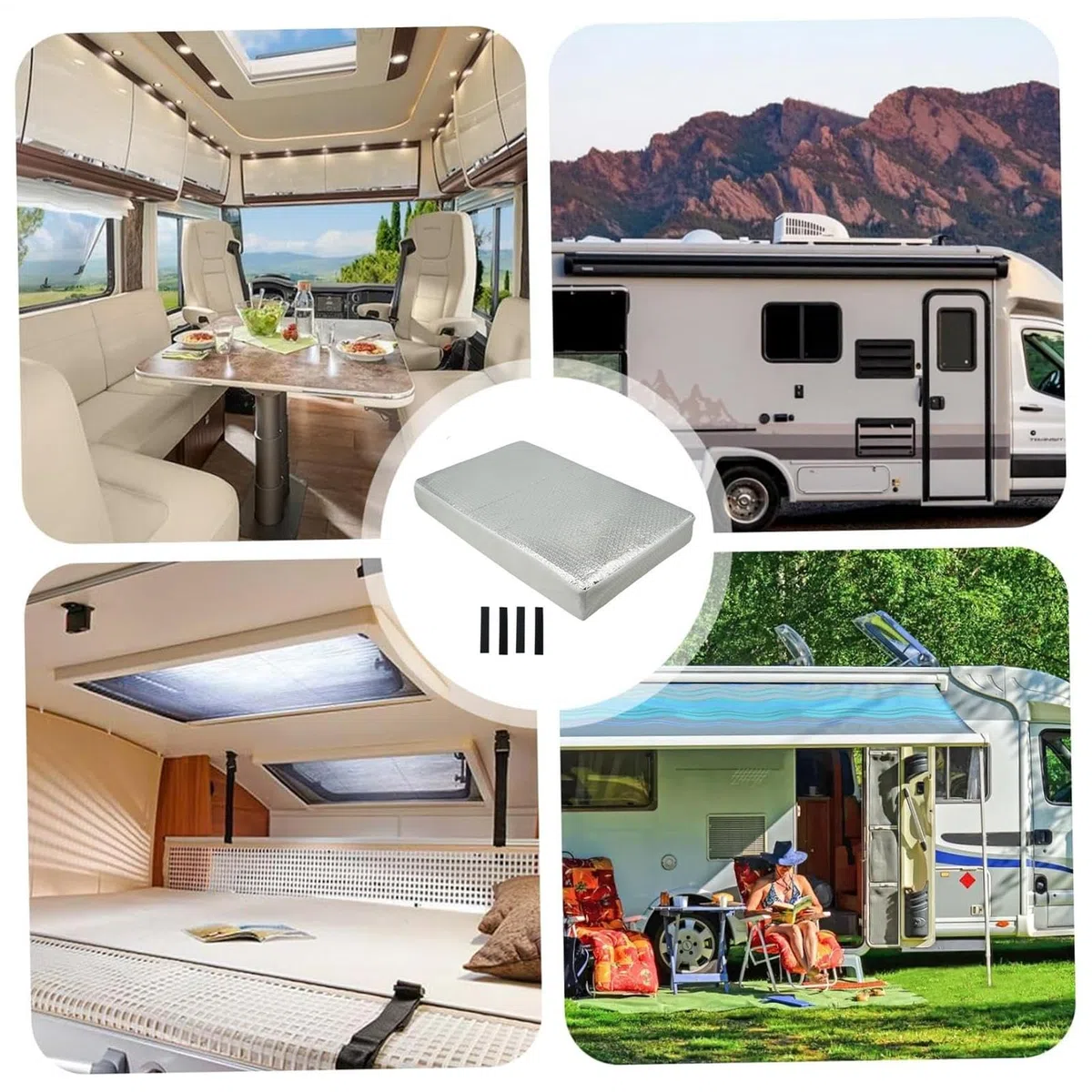 Cubierta para Claraboya De Autocaravana | Cubierta Impermeable Reflectante para Claraboya De Autocaravana - Accesorios Automotrices para Camping Invernal Y Días Cálidos En Viajes