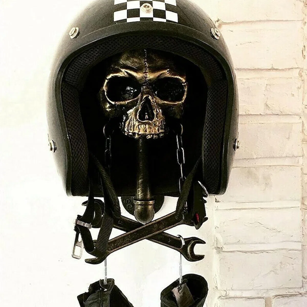 Soporte para calavera | Soporte para calavera motocicleta | Manualidades resina desmontables, accesorios para motocicleta y bicicleta, marco para béisbol