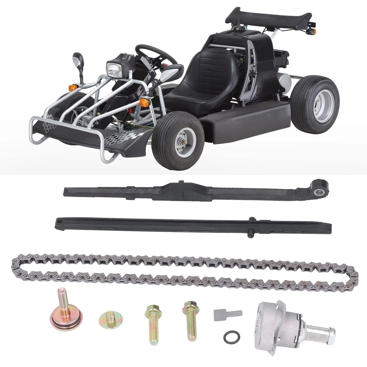 KIMISS Kit de Cadena de Distribución, Kit de Tensor de Cadena de Distribución del Motor Apto para la Mayoría de Scooters Chinos con Motores GY6 de 150 Cc
