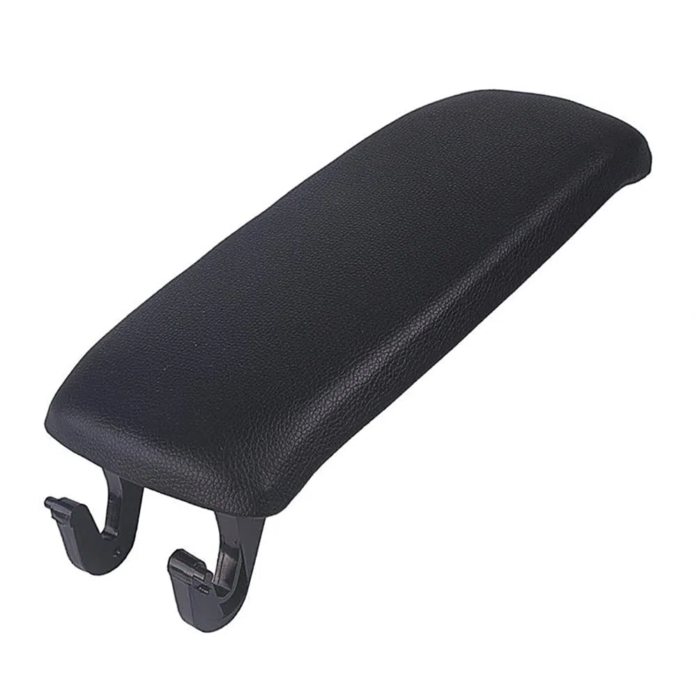 Riloer Cubierta de cuero para la tapa del reposabrazos de la consola central, compatible con Audi A6 C5 2001-2004, C6 2004-2006, A4 2000-2006 S4 2000-2006, 4B0864245AG Negro