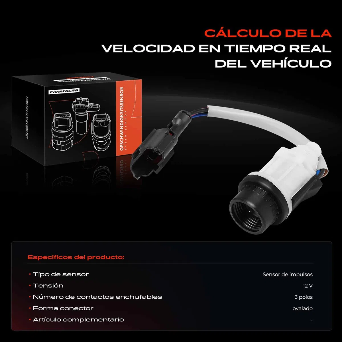 Frankberg Sensor de distancia Sensor del eje del velocímetro 3+1-Polo Compatible con Spark M150 Matiz M100 M150 Matiz Furgoneta/Compacto KLA4 Replace# 96518414