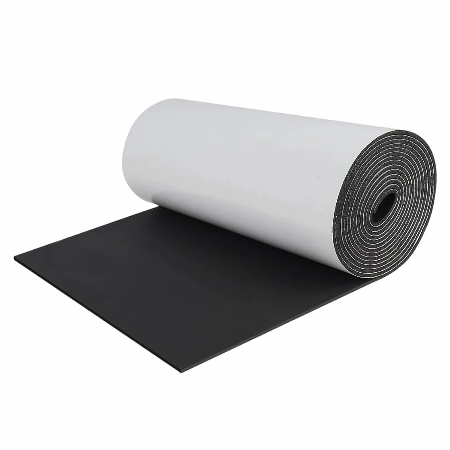 Rollo de goma espuma de neopreno autoadhesivo, Aislante acustico para Moqueta Adhesiva Coche, Ignífugo e Impermeable, Alfombra Aislante Termico 300mm x 3mm x 1.5m,Negro