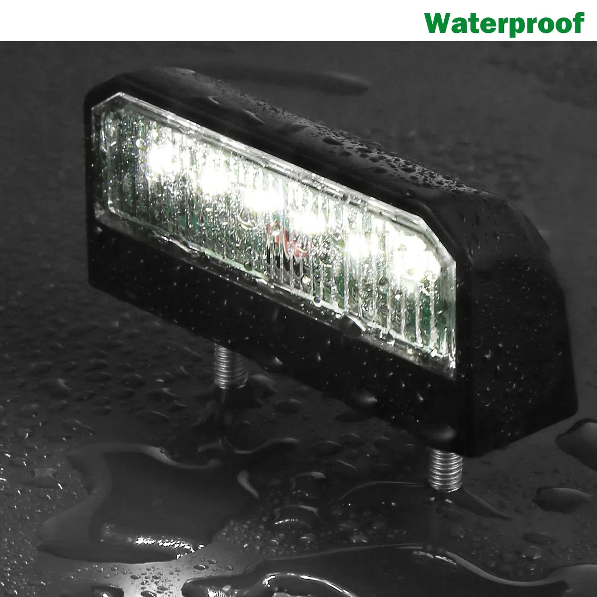 2 lámparas LED de 12/24 V para matrícula, 6SMD LED para matrícula de coche, luces blancas frías, lámpara de matrícula impermeable, sumergible para caravana, tractor, furgoneta, camión