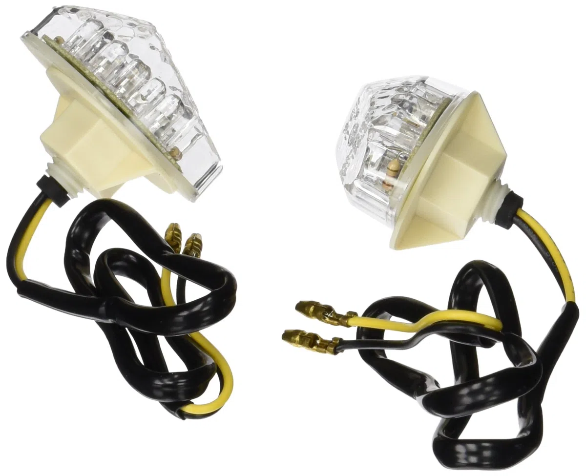 Puig 4487K Intermitentes led homologados con carcasa negra y tulipa ahumada diseño compacto y aerodinámico para moto, Laser