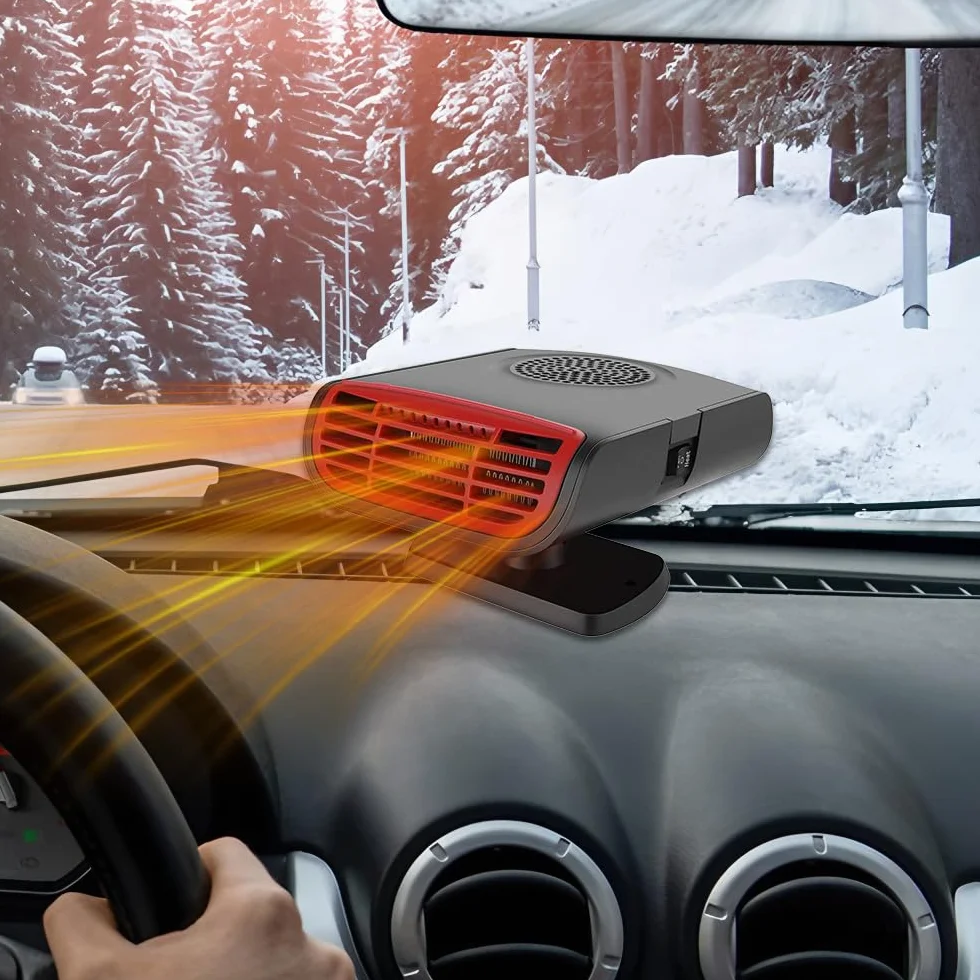 Foreverup Calentador de Coche, Calefactor Coche Mechero, Calentador Portátil para Coche, 2 En 1 Calefactor para Mechero Coche, Calefacción Rápida, con 360° Giratorio, para Todos los Coches