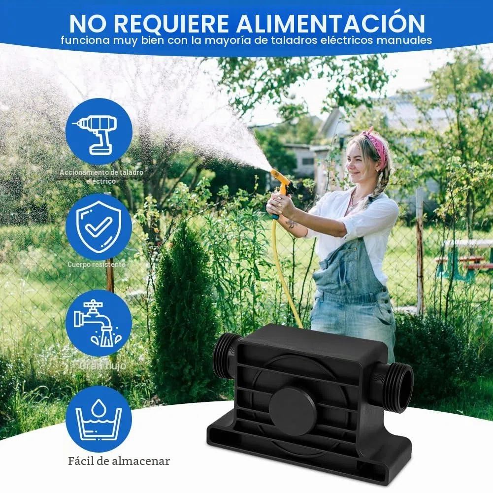 Flintronic Bomba de taladro, Mini-bomba Adaptable a cualquier taladradora, Bomba Diesel para Taladro Eléctrico, mini taladros eléctricos para bombear y bombear agua, Velocidad 1500-3500 rpm