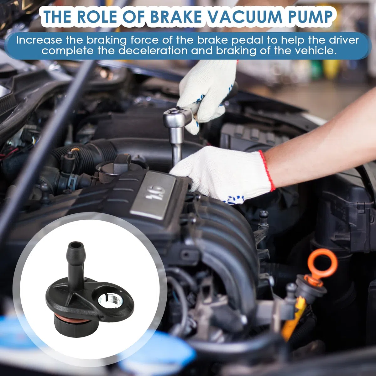 Válvula de bomba de vacío de repuesto CM5G2A451GA 1867424 para Ford Transit/Courier/B-Max CB2/Focus, kit de reparación de válvula de bomba de vacío de freno compatible con múltiples modelos Ford