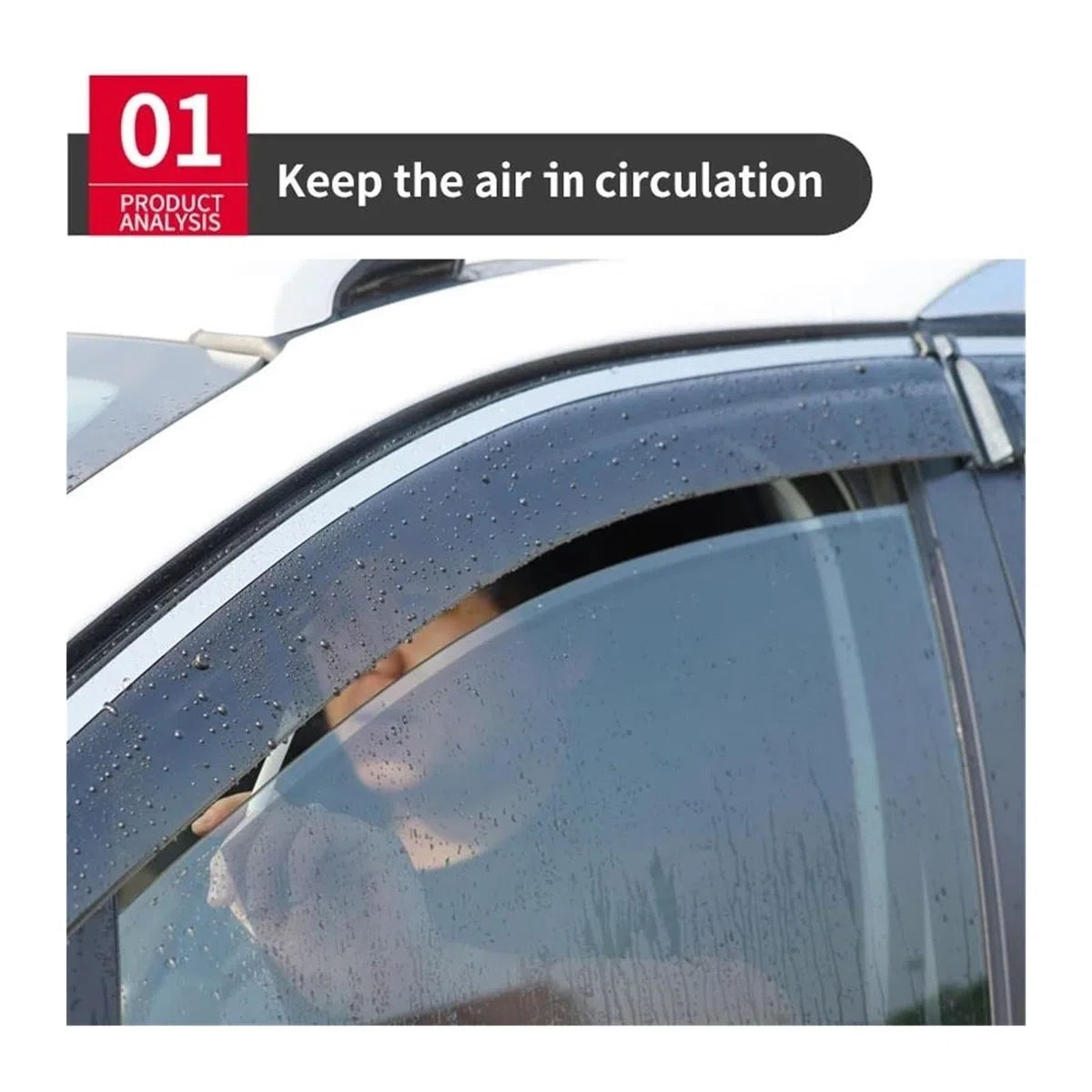 Deflectores de Aire para URV 17 2018 2019 2020 2021 2022 Deflectores Lluvia para Ventanas Parasol para Techo Visera Ventilación Alerón Accesorios Deflectores de Viento(Acero Inoxidable)