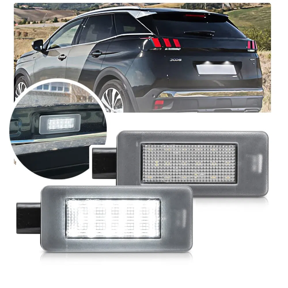 2 piezas LED luz de placa de matricula para Peugeot 207CC 208 308 II 308CC 508 2008 3008 5008 para Citroen C3 C5 III C4 Cactus Picasso II Grand Picasso II