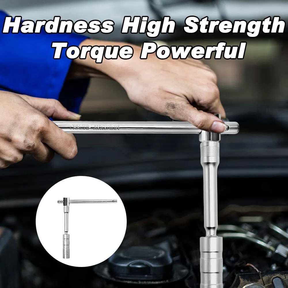 2 Piezas Llaves para Bujías Enchufe de Bujía Giratoria Magnéticas 14mm y 16mm Llaves para Bujía de Coche Vaso de Bujías Universal con Deslizable Llave en T 3/8" para Automóviles Motocicletas