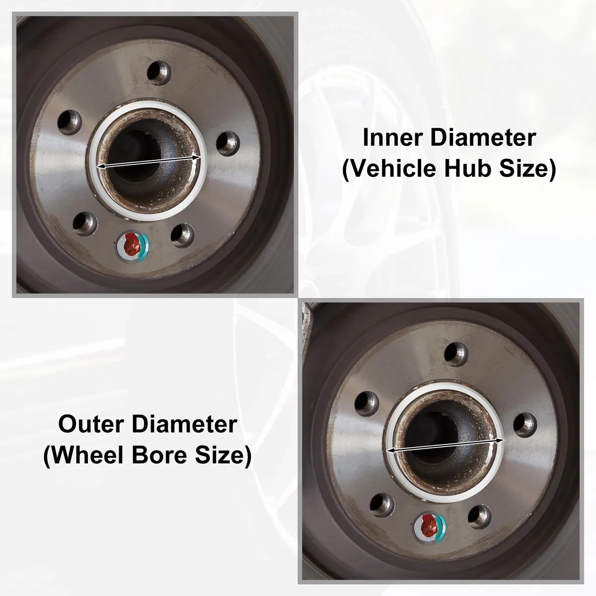 QUARKZMAN 2uds OD 78.1 mm a ID 64.1 mm Anillos Centrales Concentricidad Aleación Aluminio para Automóviles Anillos de Centrales