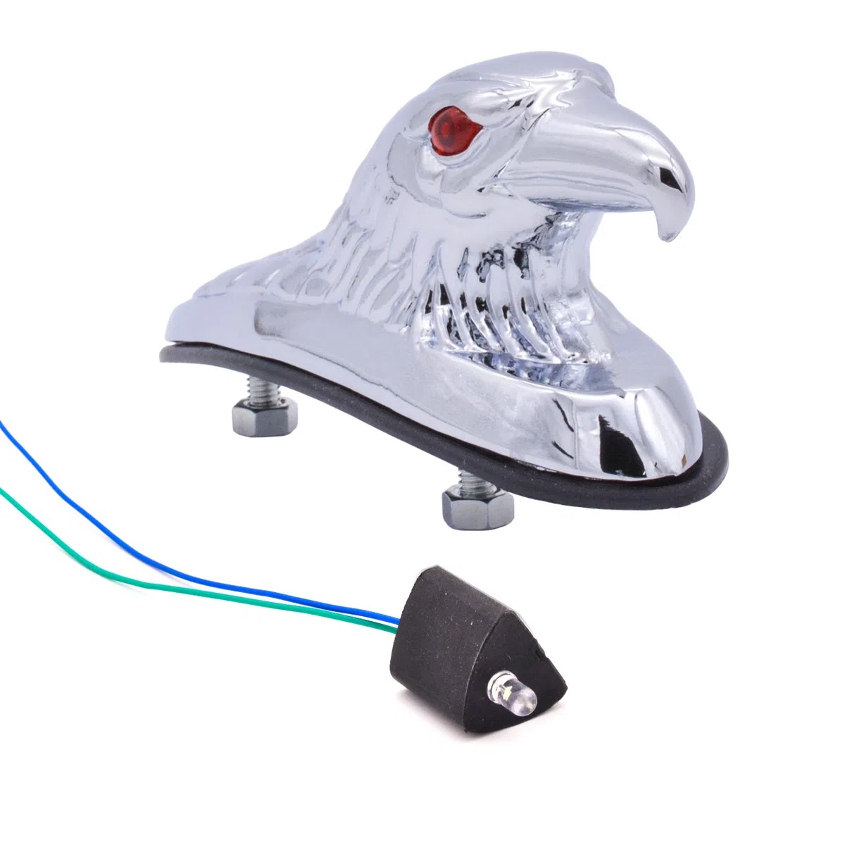 Adorno de águila cromado KATUR, ideal para el guardabarros delantero de motocicletas, cuatriciclo y capó de coche