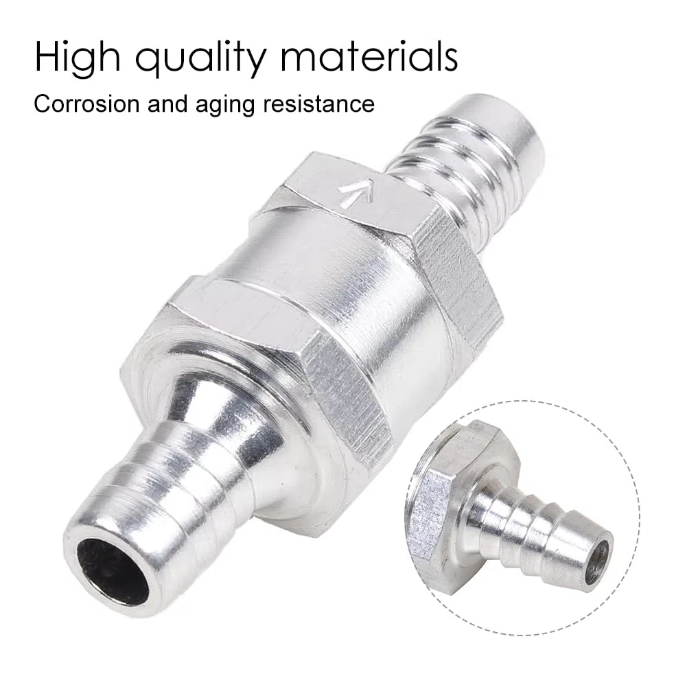 Válvula de Retención de Combustible, Válvula de Retención de Combustible de Aluminio Aleación, Válvula Antirretorno de Retorno de Combustible de Una Vía, para Automóvil, Barco, Helicóptero, 8 mm, 1Pc