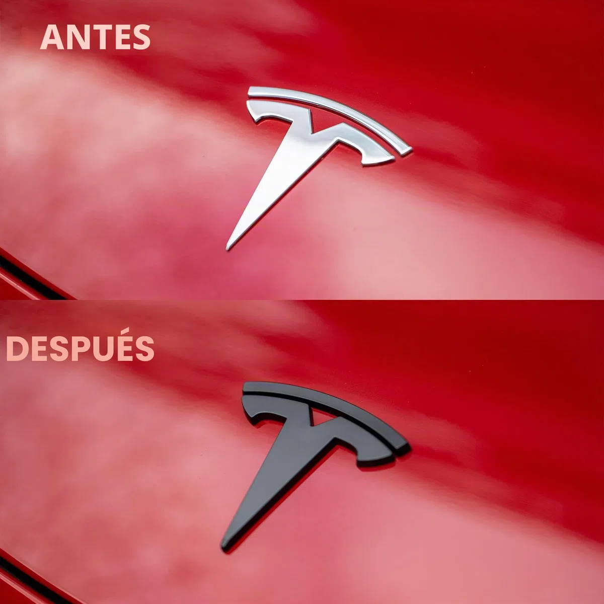 Emblema Logo Shop4EV para Tesla Model Y Negro Mate Set de 3 Piezas Delantero/Trasero/Volante Accesorios (Tesla Model Y)