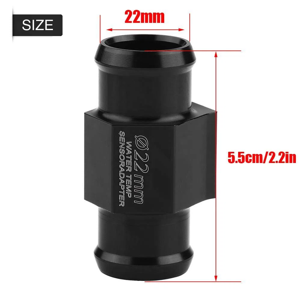 Medidor de temperatura del agua Medidor de temperatura Junta de manguera Adaptador del medidor del sensor de manguera para motocicleta(22mm)