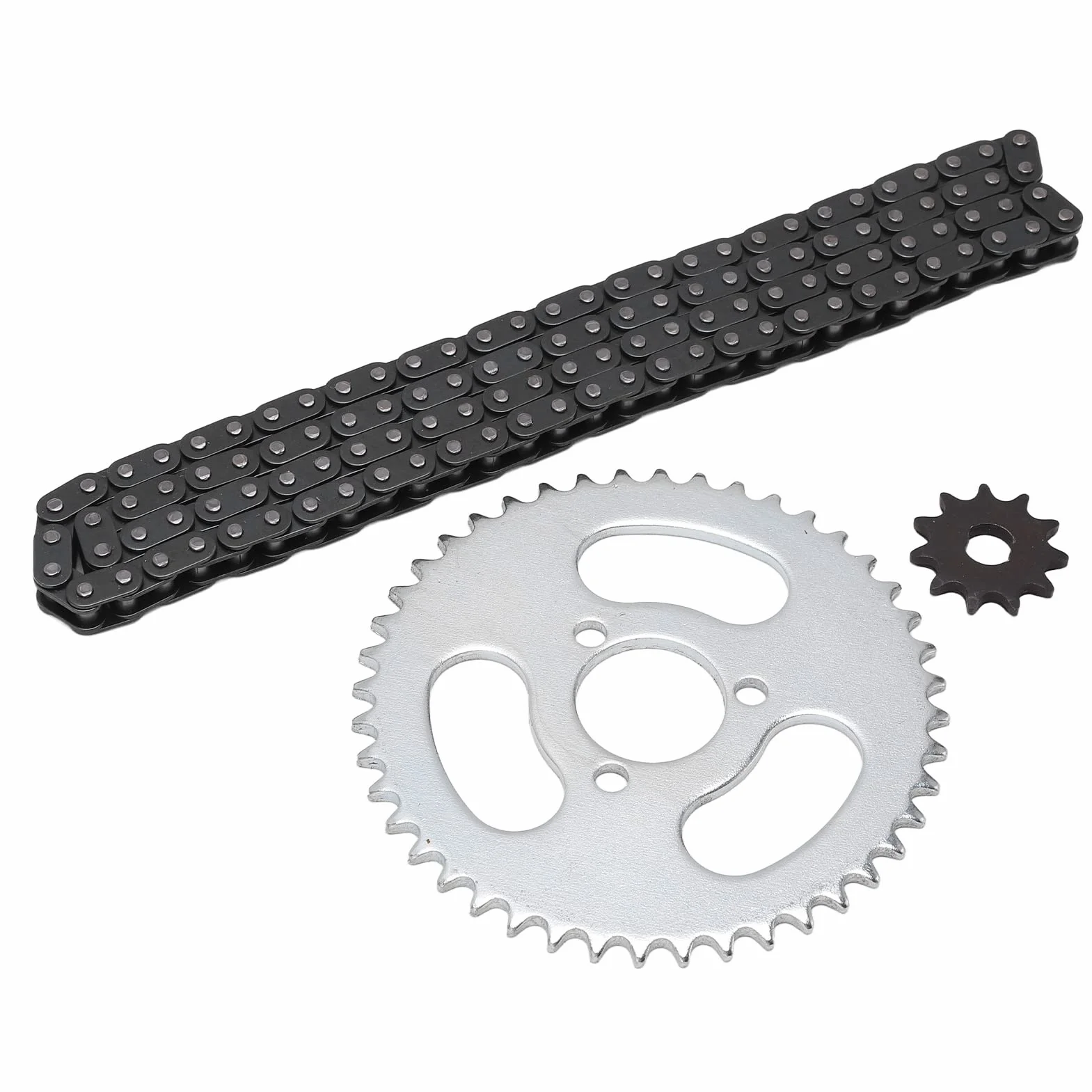 Yosoo Health Gear Kit de Cadena de Piñón de Repuesto, Kit de Piñón de Cadena T8F, Cadena de Piñón Delantero y Trasero T8F, Juego de Cadena de Engranajes T8F de Alta Potencia para Karts