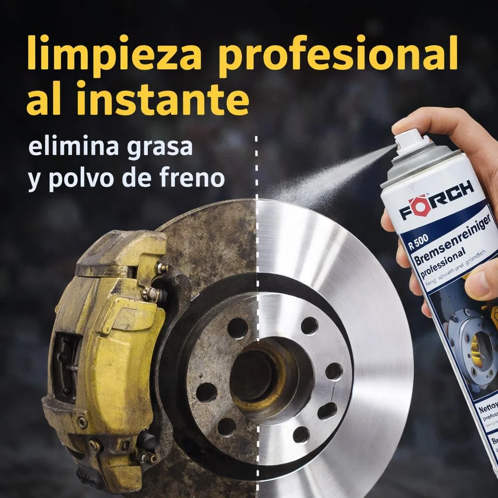 FORCH Limpia Frenos Profesional en Spray – R500 500 ml – Desengrasante Potente, Secado Rápido, Sin Residuos para Discos, Pastillas y Componentes Mecánicos (4)