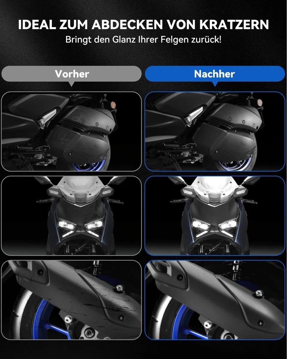 0903 Negro Metálico X Raven Pintura de reparación para motocicleta Yamaha, Exactitud de color