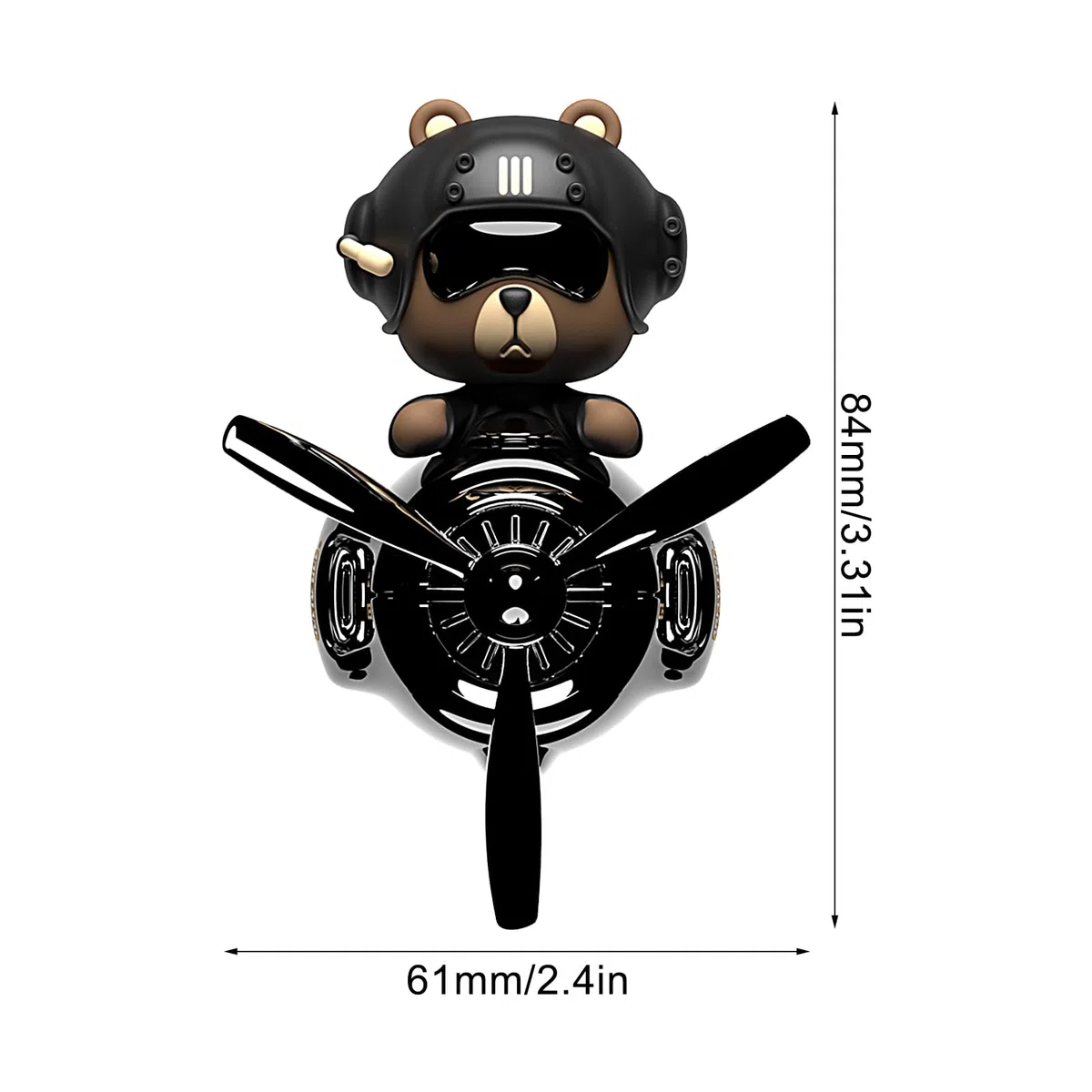 Clip de ventilación difusor de coche, ambientador giratorio de oso, 12/8/8 pulgadas, perfume de vehículos con cabeza agitada, decoración divertida de vehículo para accesorios de viaje y uso diario